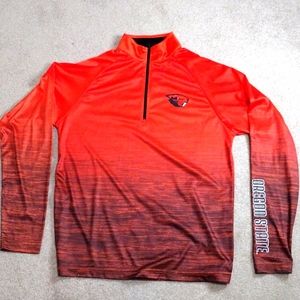 COLOSSEUM: OREGON STATE BEAVERS Shirt Mens Small 1/4 Zip Mock Neck  Long Sleeve